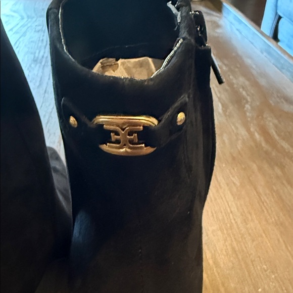 New Sam Edelman Saige Ankle Bootie Ankle Boots Black Suede 8 - Picture 9 of 12